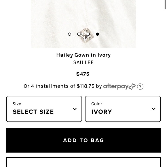 NWOT SAU LEE Hailey Gown in Ivory SMALL / 4 - Picture 5 of 6